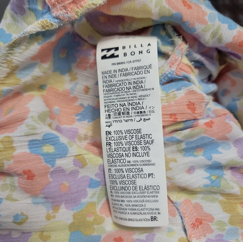 Billabong Take A Chance Babydoll Dress Salt Crystal Women's Size Small - Picture 7 of 8